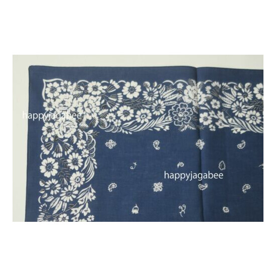 Kapital Capital Fast Color Selvage Bandana " Garden Party " Navy New image {4}