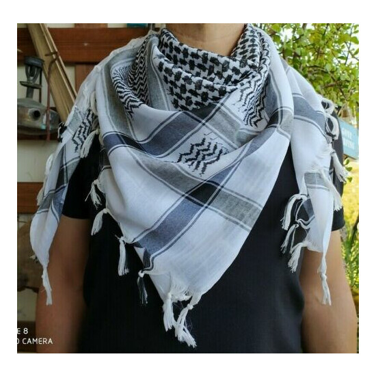 Original Palestinian Keffiyeh Shemagh Arab Hatta 100% Cotton Desert Arafat Scarf image {2}