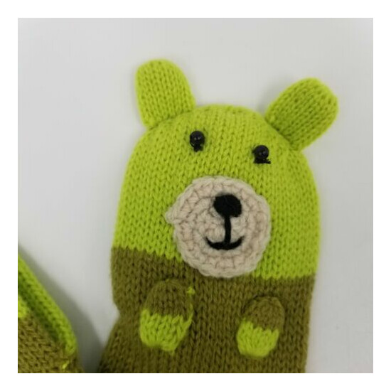 Cupcakes And Cartwheels Mitten Set Bears Green 1 to 3 Years Acrylic image {4}