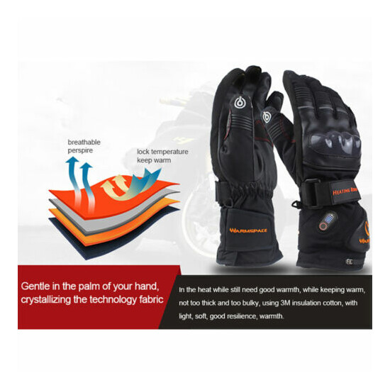 M/XL Rechargeable Battery Winter Electric Heated Gloves Motorcycle Hand Warmer  image {7}