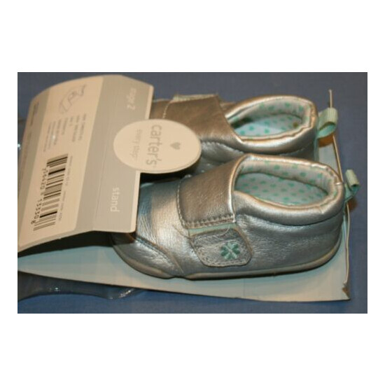 Carters Every Step Silver Shoes Sz 5 New Christy P2 Stage 2 Toddler Girls image {1}