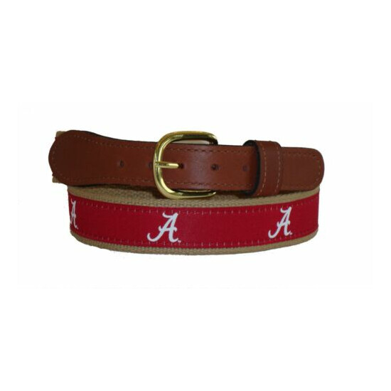 ZEP PRO University Alabama Crimson Tide Leather Canvas Woven Ribbon Belt image {1}