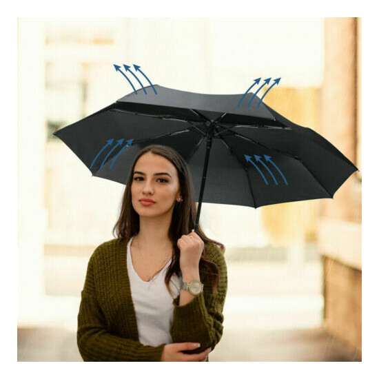 42" Large Umbrella Men/Women Three Folding Anti-UV Windproof Big Rain Umbrella image {5}