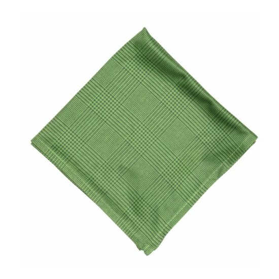 Wurkin Stiffs Mens Green Microfiber Plaid Pocket Square 37364 image {3}