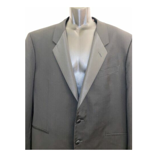 Calvin Klein Collection Mens Size 46 Black Wool 2 Button Tuxedo Jacket Italy  image {3}