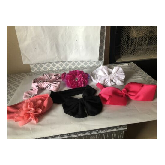 6 Girl Headbands Bows flowers, Hair Accessories for Toddlers.Lot 3 image {1}