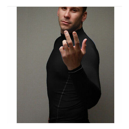 New Men Boy Rash Guard Long Sleeve Sport Top Gym Shirt Swimwear Wetsuit Swimming image {3}