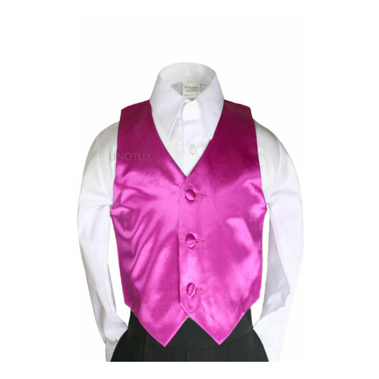 23 Color Pick Satin Vest Only Baby Boys Toddler Teen for Formal Tuxedo Suits S-7 image {6}