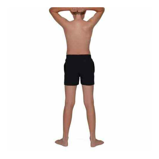 SPEEDO BOYS SOLID SWIM SHORTS SWIMMING TRUNKS BLACK S M L (AGES 6-11 YEARS) image {4}