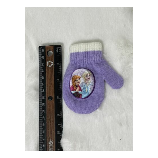 2 Pairs Baby Girls Winter Gloves(3-9M)Soft, fine-knit mittens with ribbed cuffs. image {3}