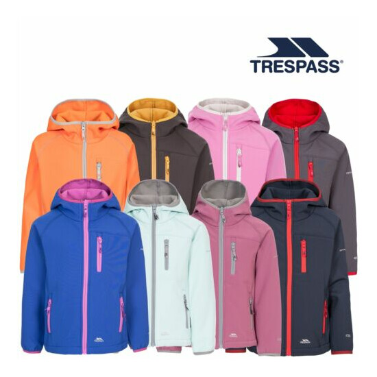 Trespass Kids Softshell Jacket With Detachable Hood Boys Girls Kian image {1}