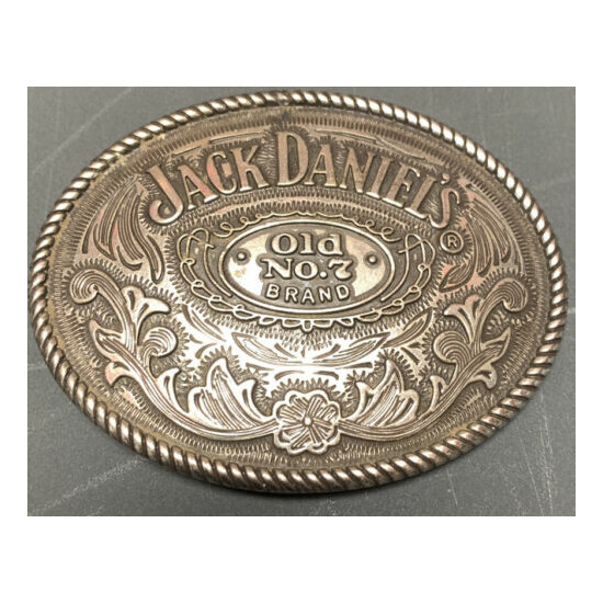 Vintage Western Style Jack Daniels Belt Buckle / Old #7 Brand Hipster image {1}