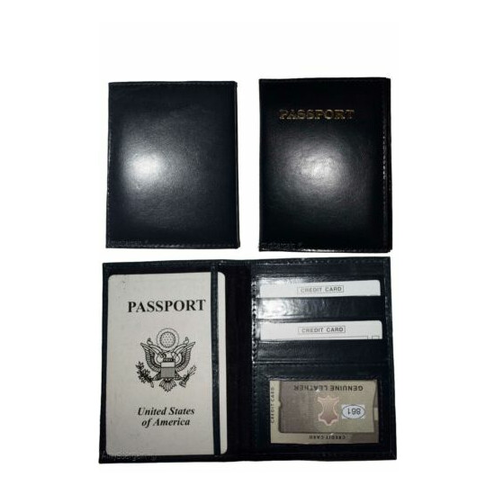 Lot of 3. New International Leather passport case wallet credit ATM card case ID image {1}
