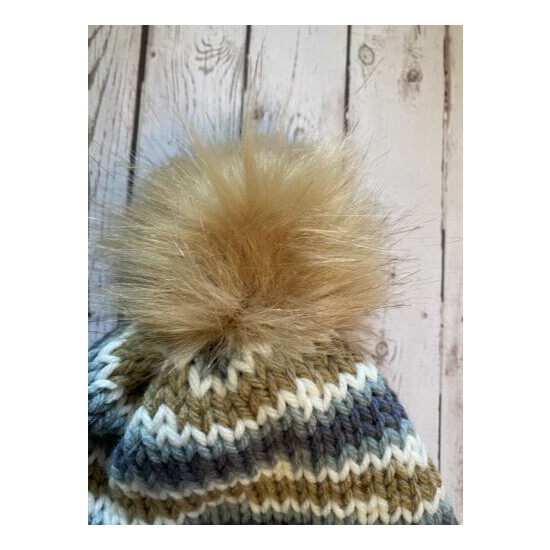 Knitted winter Hat With Pom Pom for Child image {3}
