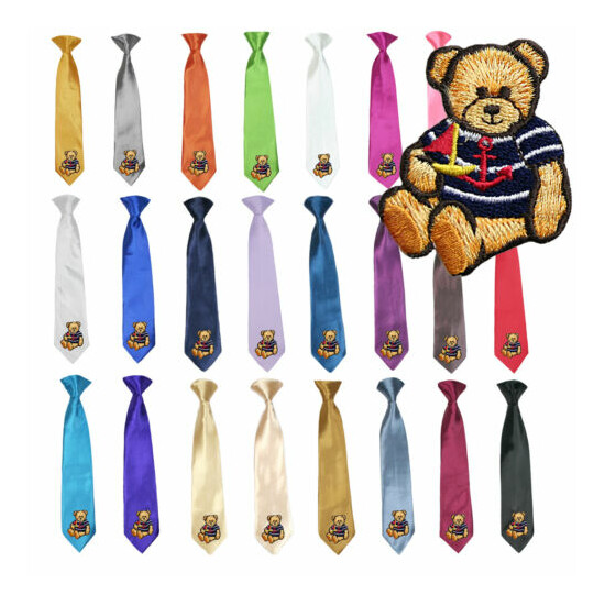 23 Color Stain Solid Clip-on Nautical Bear Necktie Boys Formal Suits Newborn - 7 image {1}