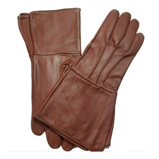 Leather Long Cuff Medieval Gloves Perfect Fit Premium Quality Soft Leather image {4}