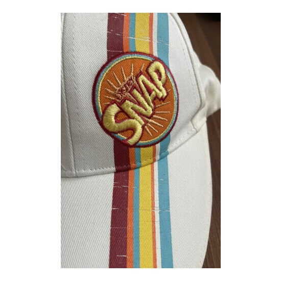 Disney White SNAP Logo Multicolor Stripe Girls Cap RN 36299 Cotton image {2}