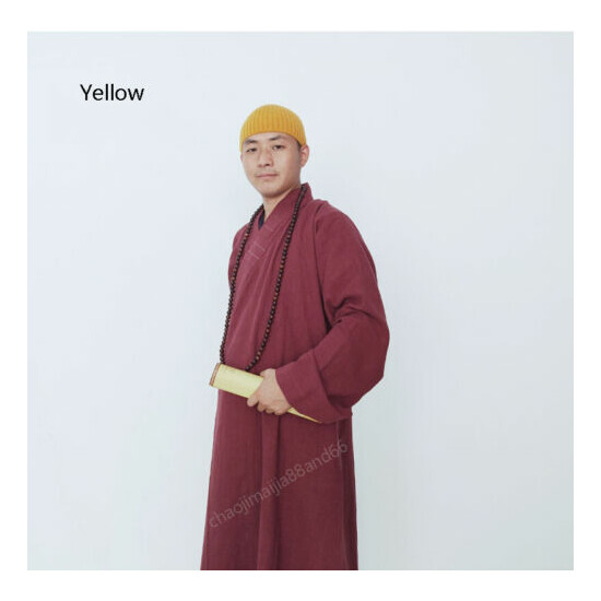100% Cotton Buddhist Monk Meditation Cap Shaolin KungFu Martial arts Knitted Hat image {4}