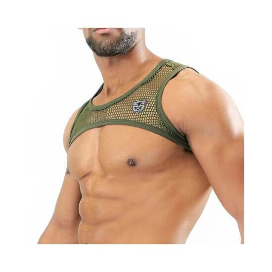 TOF PARIS Army Green Harness Elegant Garment Very Slim Fit 22 image {1}