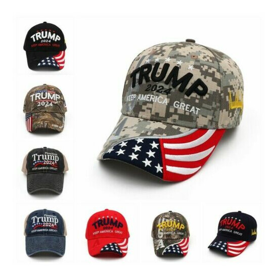 Donald Trump 2024 Hat KAG USA Flag Camo Keep America Great Mesh Cap  image {4}