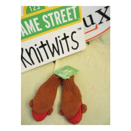 ERNIE MITTENS knit mitts rare baby boys girls COTTON LINING Sesame Street delux image {2}