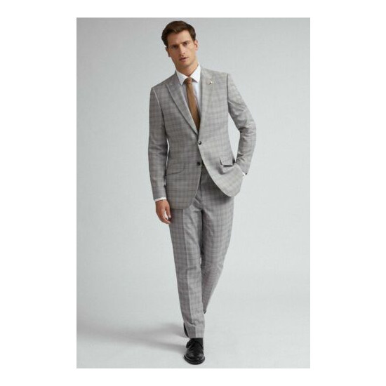 Burton NWT UK size 46R / 32S grey lined smart tailored slim fit 2 piece suit*  image {1}