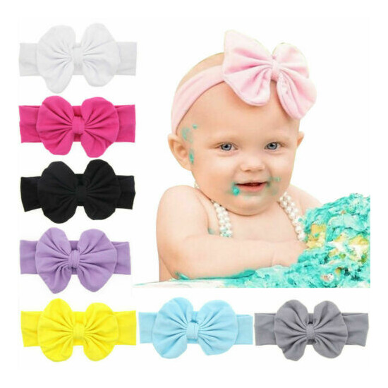 8PCS/LOT Kid Hair Band Headwear Bow Headband Girl Baby Hair Accessories image {1}