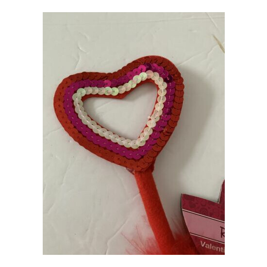 NWT Red Pink Sequin Heart Headband Valentines Love image {2}