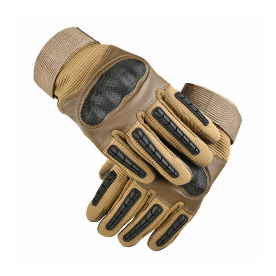 Full Finger Men's Gloves Leather Touchscreen Motorcycle Hunting Driving Working  image {4}
