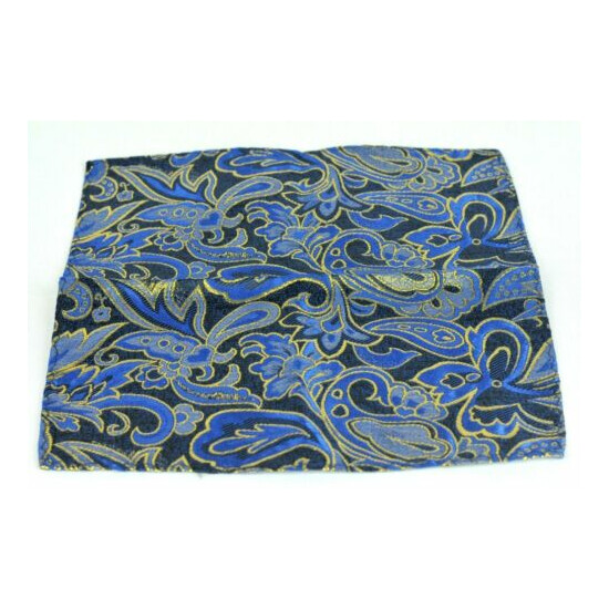 Lord R Colton Masterworks Bombay Navy Gold Floral Silk Pocket Square - $75 New image {2}