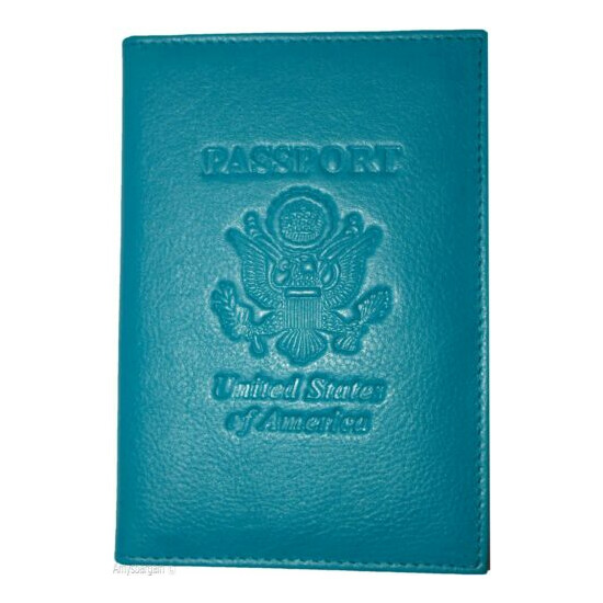 RFID passport case, Genuine leather passport cover U.S. leather passport holder image {2}