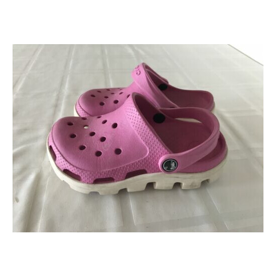 Crocs Girls Sz J1 Pink Clog Sandal TS0 image {2}