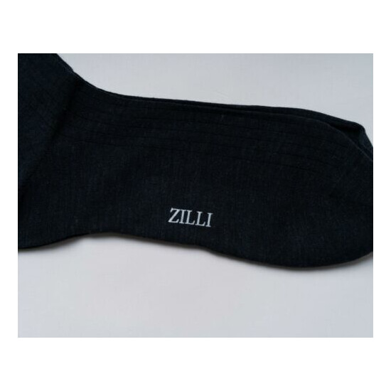 Zilli $60 NWT Dark Blue Mid-Calf Wool Nylon Blend Luxury Dress Socks 12 image {2}