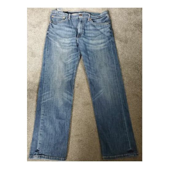 Levi's 505 Straight Leg Dark Faded Blue Jeans Size 36 x 30 image {1}