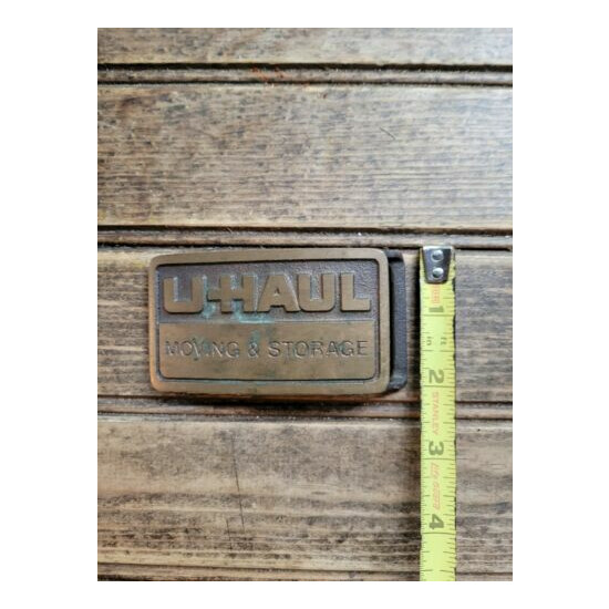 U-Haul Moving & Storage Equipment Rental Company Solid Brass Vintage Belt Buckle image {2}