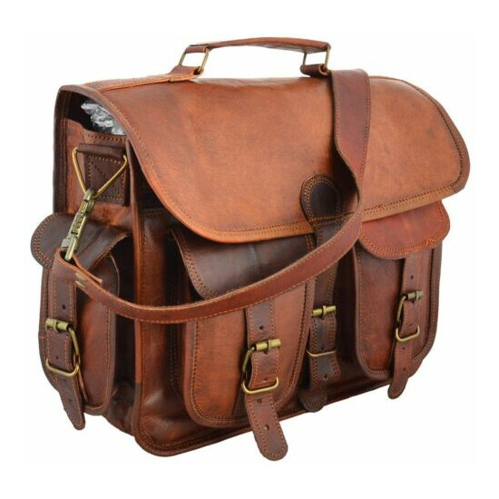 Bag Vintage Laptop Leather Messenger Men Satchel Shoulder Briefcase S Genuine image {1}