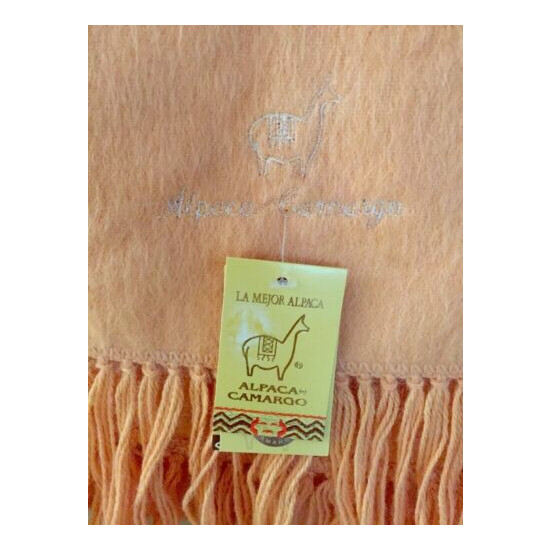 New Alpaca Carmago Soft Orange Shade Color Scarf Lightweight Warm 9"x70" Unisex image {2}