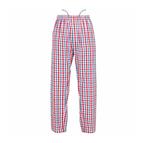 Ritzy Men/Kids/Boys Pajama Pants 100% Cotton Plaid Woven Poplin - R, B &W Checks image {1}