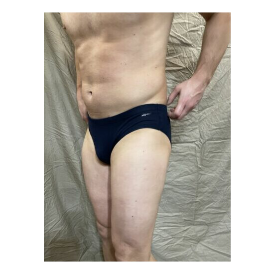 men's reebok small dark blue briefs athletic cut image {4}