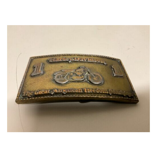 Harley-Davidson rare men’s vintage limited edition belt buckle.Antique brass. image {5}