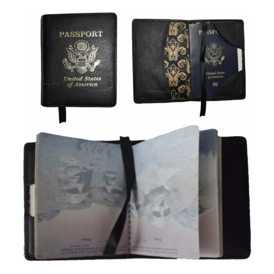 Lot of 3 New Leather passport cover, Black Unbranded international passport case image {2}