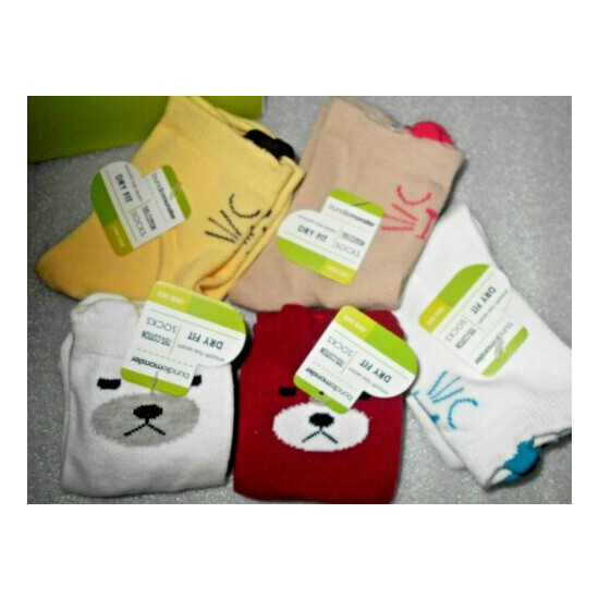 Bundle Monster 5 Pairs 3-8 Yr Old Kids Nature Design Dry Fit Socks-Set 5 Doggy C image {2}