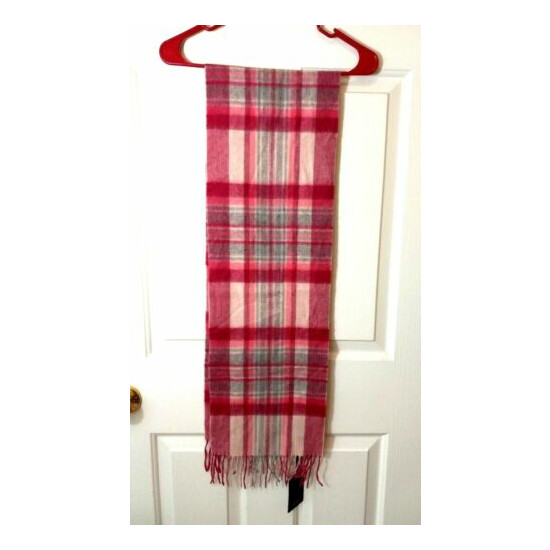 New! KILTANE Of Scotland Wool Plaid Scarf Size 64"x10" image {2}