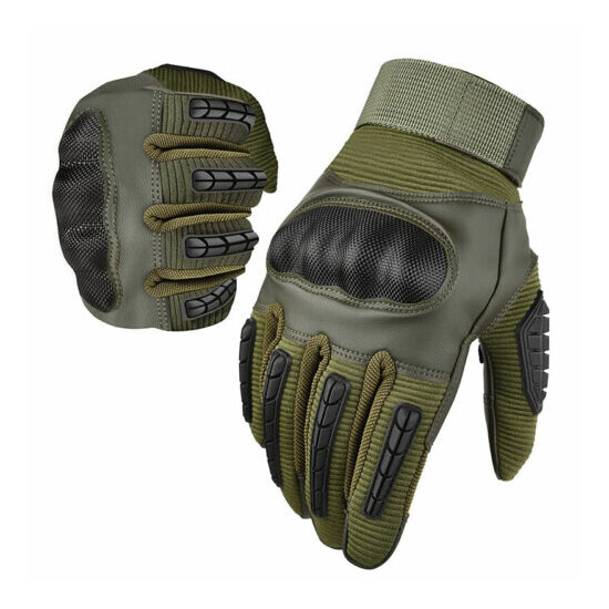 Tactical Knuckle Protection Gloves Mens Airsoft Paintball Army Military Training image {2}