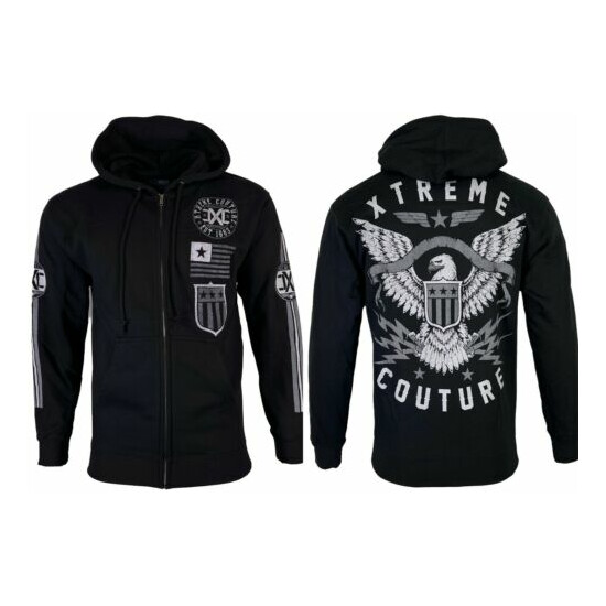 Xtreme Couture Men's ZIP Hoodie Sweat Shirt Jacket BRAVENET ZIP HOOD Biker image {1}