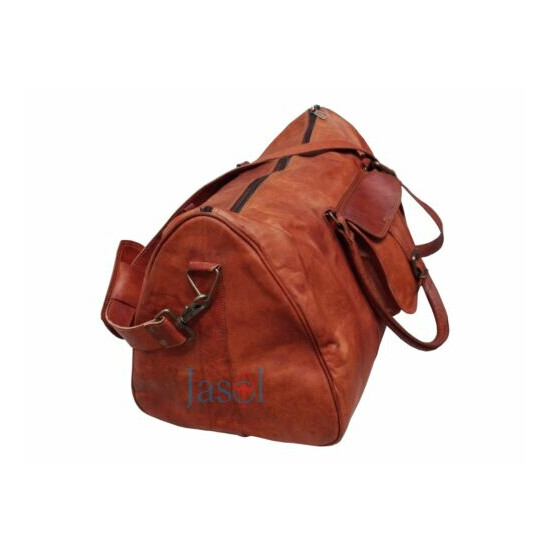 Triangle Duffle Bag Travel Genuine Leather Bag Large Gym Weekend Overnight Bag image {3}