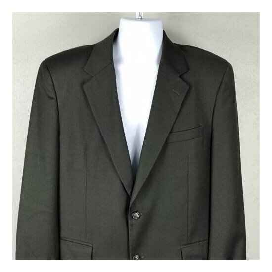 Jos. A Bank Green 2 Button Wool Blazer Jacket Sz 42R ~ Lined ~ Single Vented image {3}