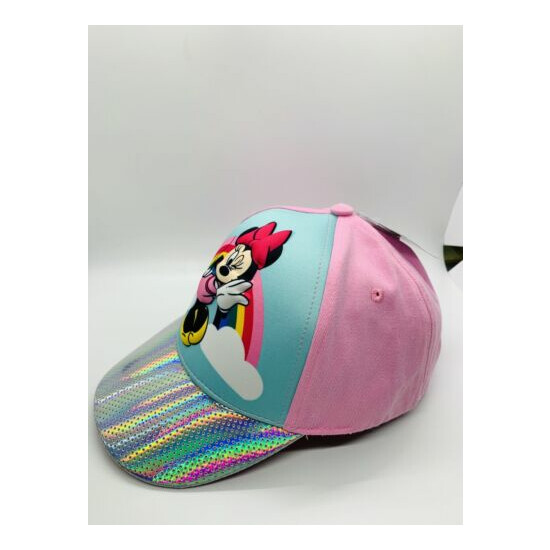 Disney Minnie Mouse Cotton Baseball Cap, Pink, Girls NWT image {4}
