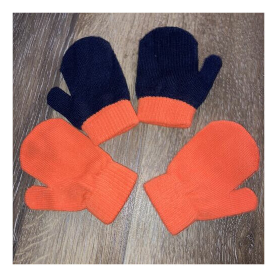Lot 2 Toddler Boy 1-3 years Gloves Mittens #95 Super Truck - Orange & Navy  image {3}