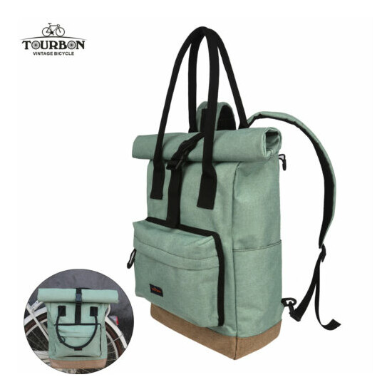 TOURBON Bike Pannier Rear Rack Bag Travel Backpack Shoulder Case Tote Bag Nylon image {1}
